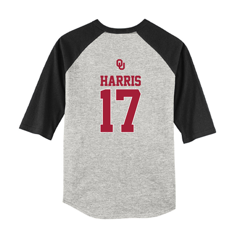 Oklahoma - NCAA Baseball : Dasan Harris - USA Youth Raglan T-Shirt-1