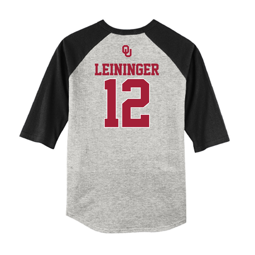 Oklahoma - NCAA Baseball : Ryley Leininger - USA Raglan Shirt-1