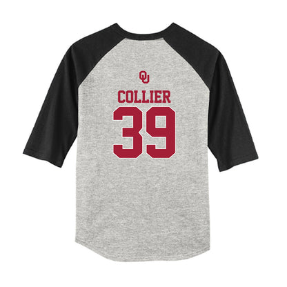 Oklahoma - NCAA Baseball : Trent Collier - USA Youth Raglan T-Shirt-1