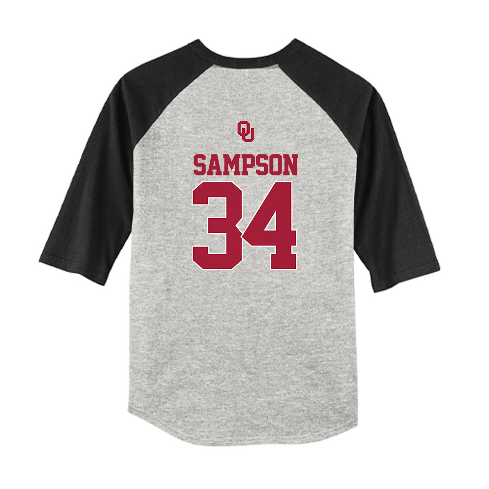 Oklahoma - NCAA Baseball : Beau Sampson - USA Youth Raglan T-Shirt-1