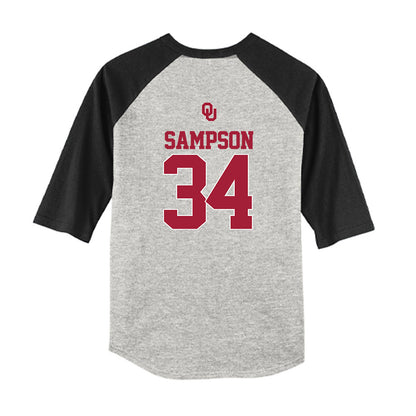 Oklahoma - NCAA Baseball : Beau Sampson - USA Youth Raglan T-Shirt-1