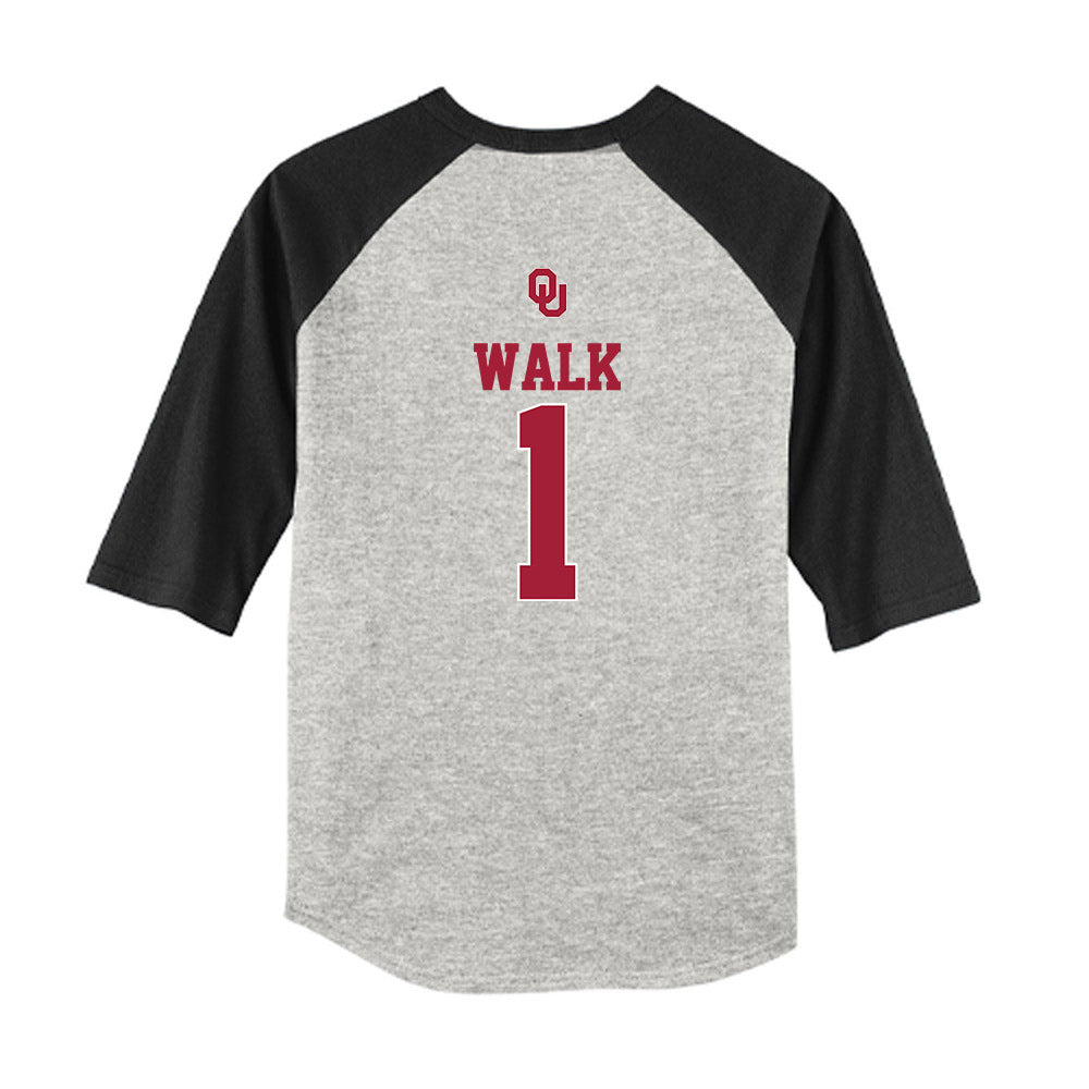 Oklahoma - NCAA Baseball : Jason Walk - USA Youth Raglan T-Shirt-1