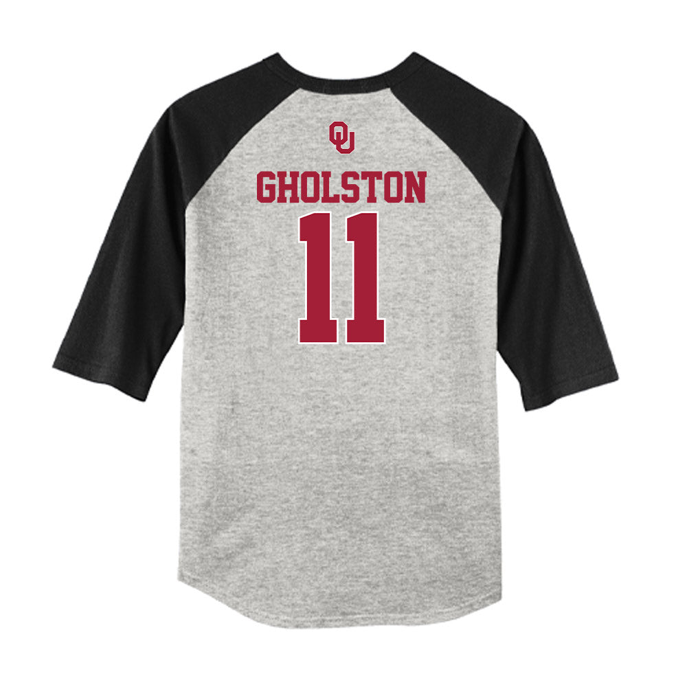 Oklahoma - NCAA Baseball : Jacob Gholston - USA Raglan Shirt-1