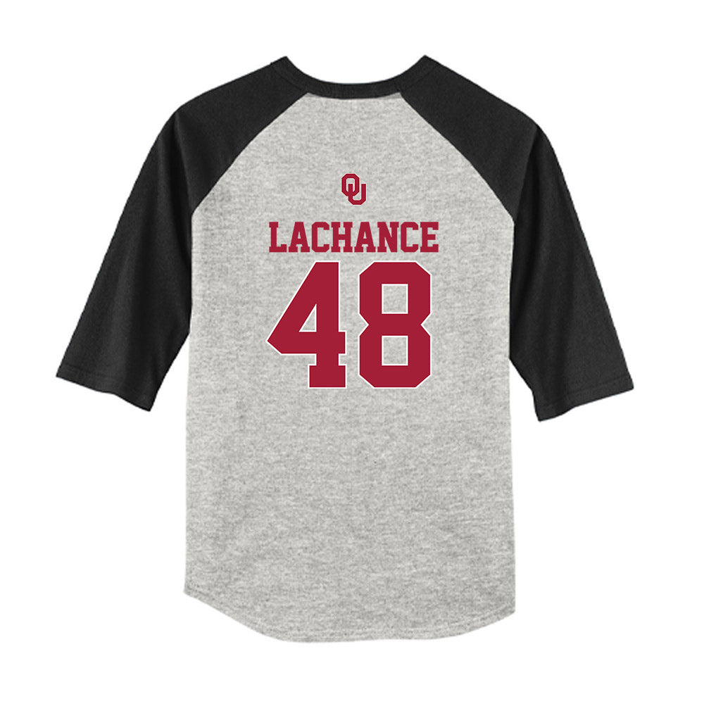 Oklahoma - NCAA Baseball : Deiten Lachance - USA Youth Raglan T-Shirt-1