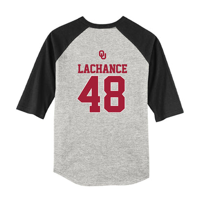 Oklahoma - NCAA Baseball : Deiten Lachance - USA Youth Raglan T-Shirt-1