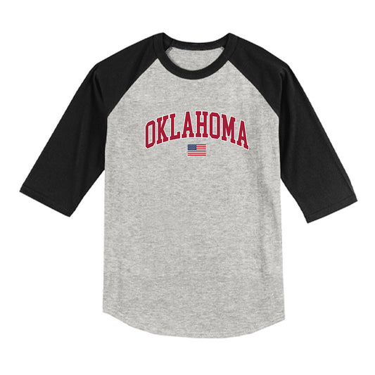 Oklahoma - NCAA Baseball : Leighton Mercurius - USA Raglan Shirt-0