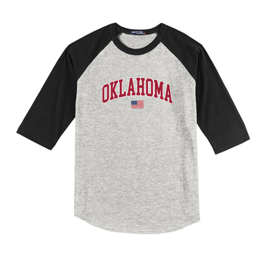 Oklahoma - NCAA Baseball : Leighton Mercurius - USA Youth Raglan T-Shirt-0