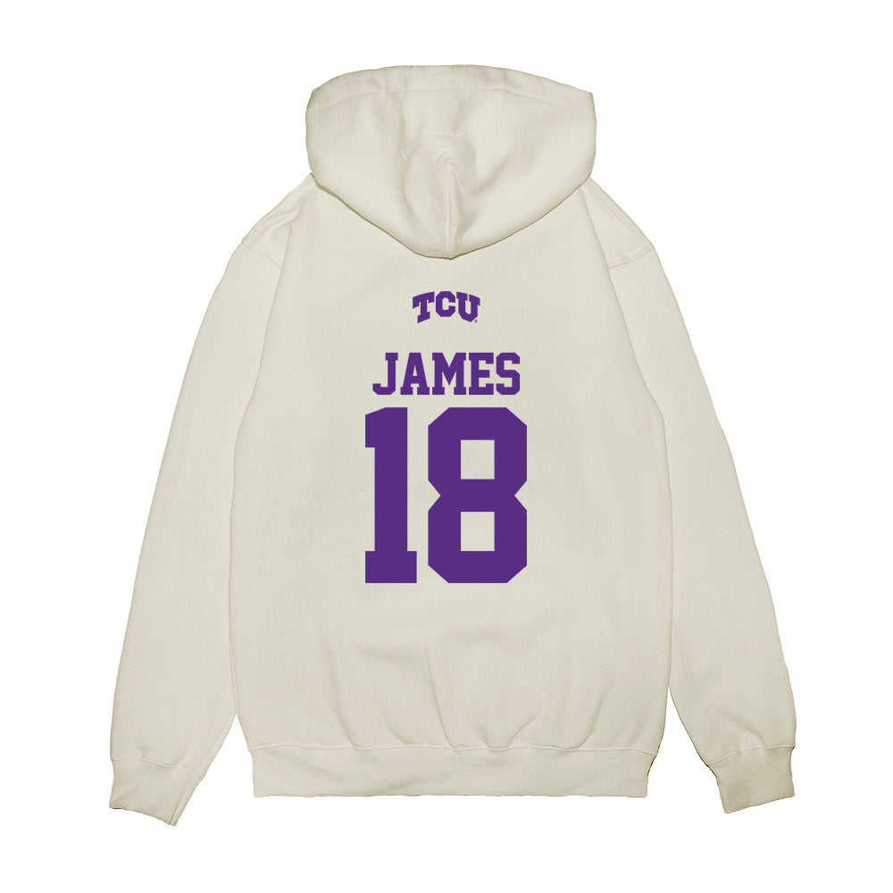 TCU - NCAA Baseball : Zack James - USA Raglan Premium Hooded Sweatshirt-1