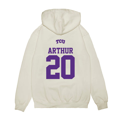TCU - NCAA Baseball : Jack Arthur - USA Raglan Premium Hooded Sweatshirt-1