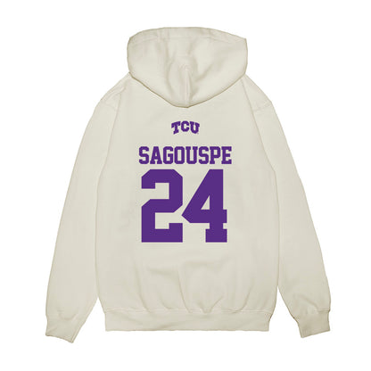 TCU - NCAA Baseball : Tanner Sagouspe - USA Raglan Premium Hooded Sweatshirt-1
