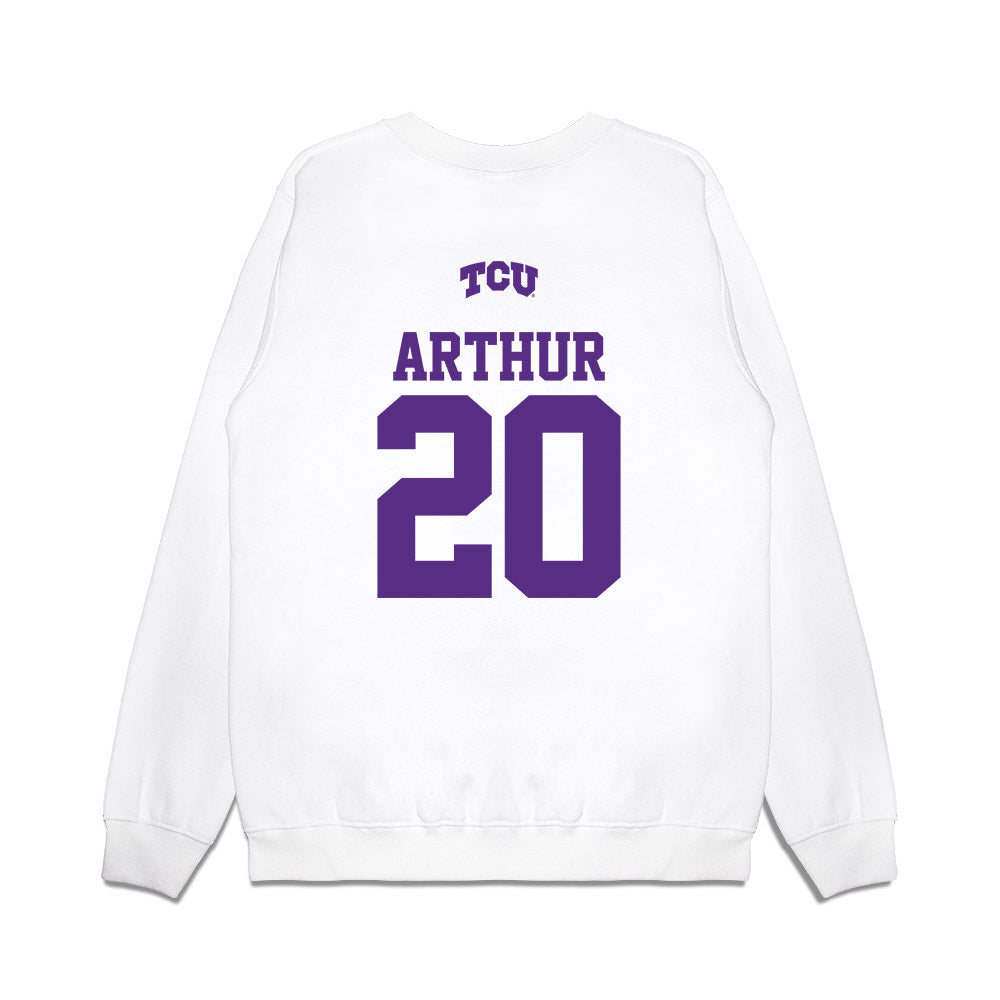 TCU - NCAA Baseball : Jack Arthur - USA Raglan Premium Crewneck Sweatshirt-1