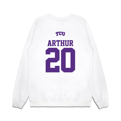 TCU - NCAA Baseball : Jack Arthur - USA Raglan Premium Crewneck Sweatshirt-1