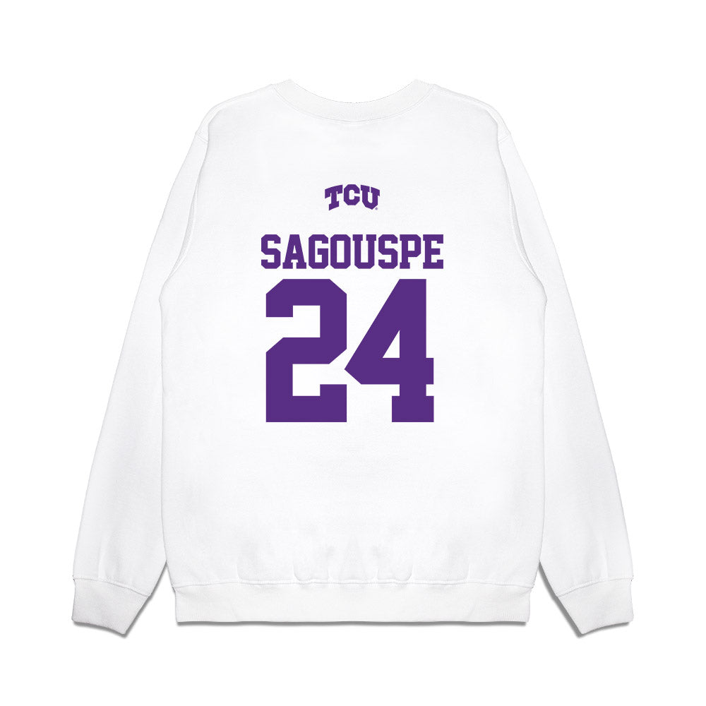 TCU - NCAA Baseball : Tanner Sagouspe - USA Raglan Premium Crewneck Sweatshirt-1