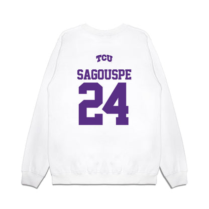 TCU - NCAA Baseball : Tanner Sagouspe - USA Raglan Premium Crewneck Sweatshirt-1