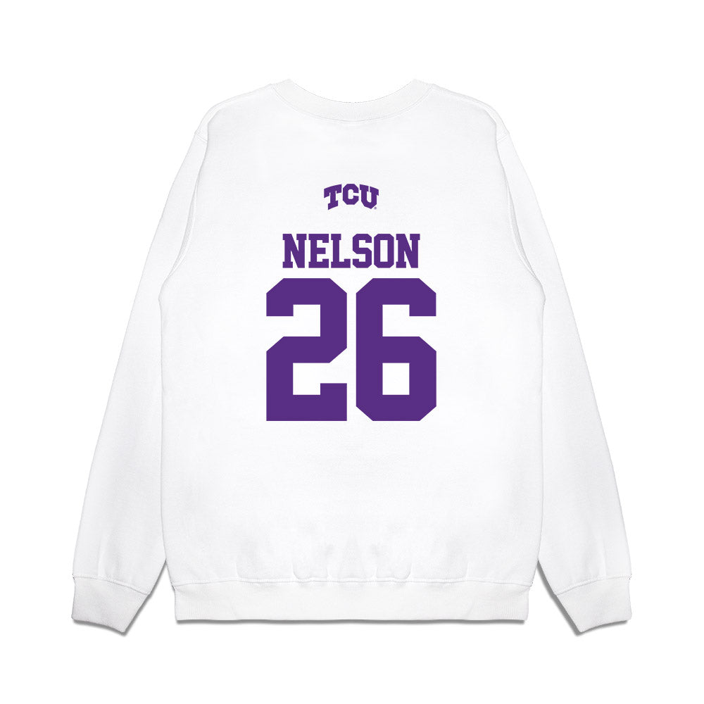 TCU - NCAA Baseball : Cade Nelson - USA Raglan Premium Crewneck Sweatshirt-1