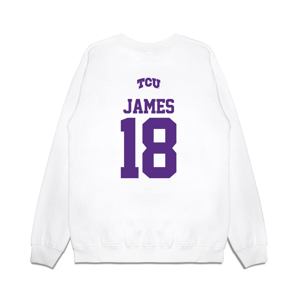 TCU - NCAA Baseball : Zack James - USA Raglan Premium Crewneck Sweatshirt-1