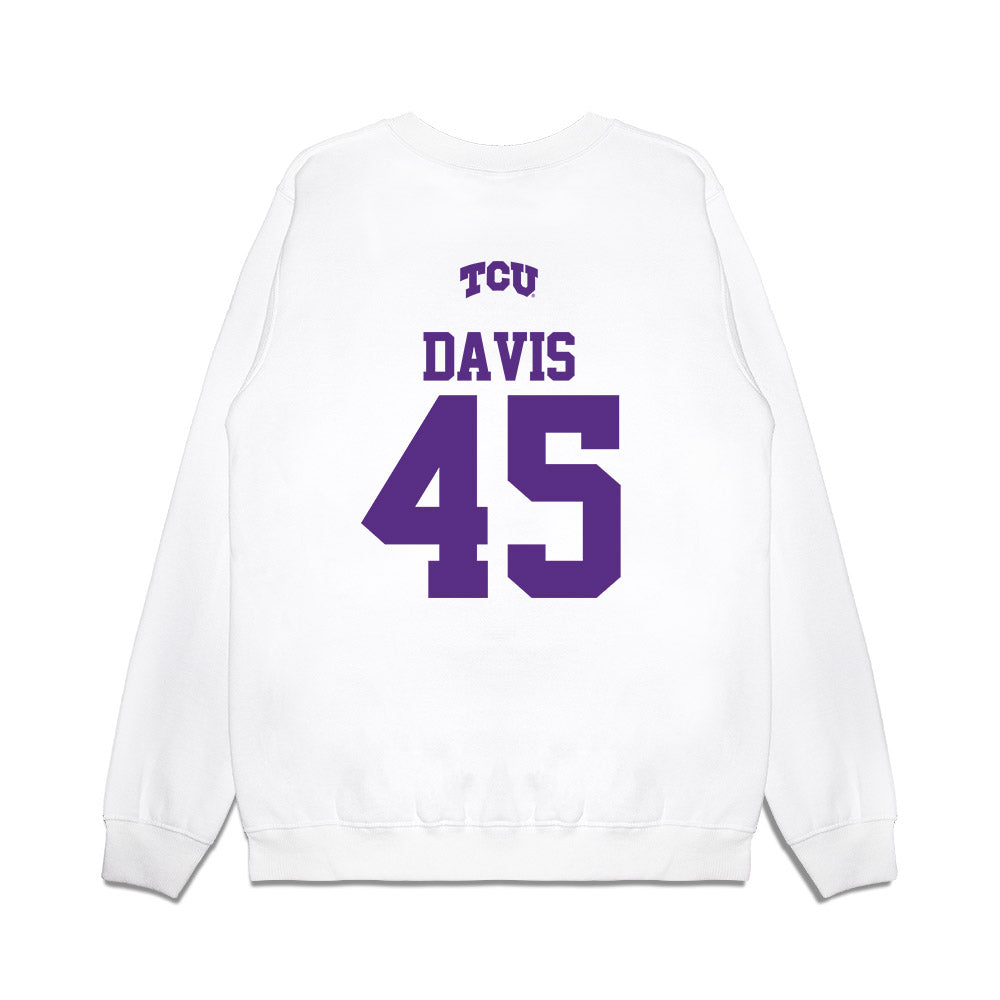 TCU - NCAA Baseball : Lance Davis - USA Raglan Premium Crewneck Sweatshirt-1
