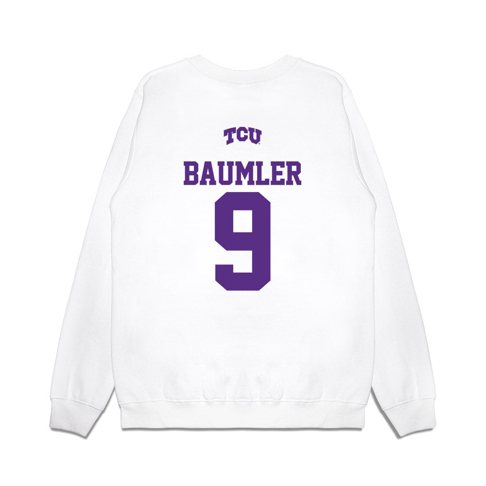 TCU - NCAA Baseball : Trever Baumler - USA Raglan Premium Crewneck Sweatshirt-1