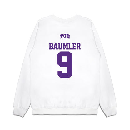 TCU - NCAA Baseball : Trever Baumler - USA Raglan Premium Crewneck Sweatshirt-1