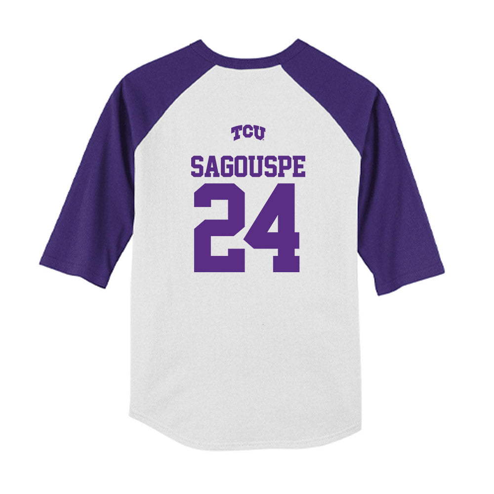 TCU - NCAA Baseball : Tanner Sagouspe - USA Raglan Youth Raglan T-Shirt-1