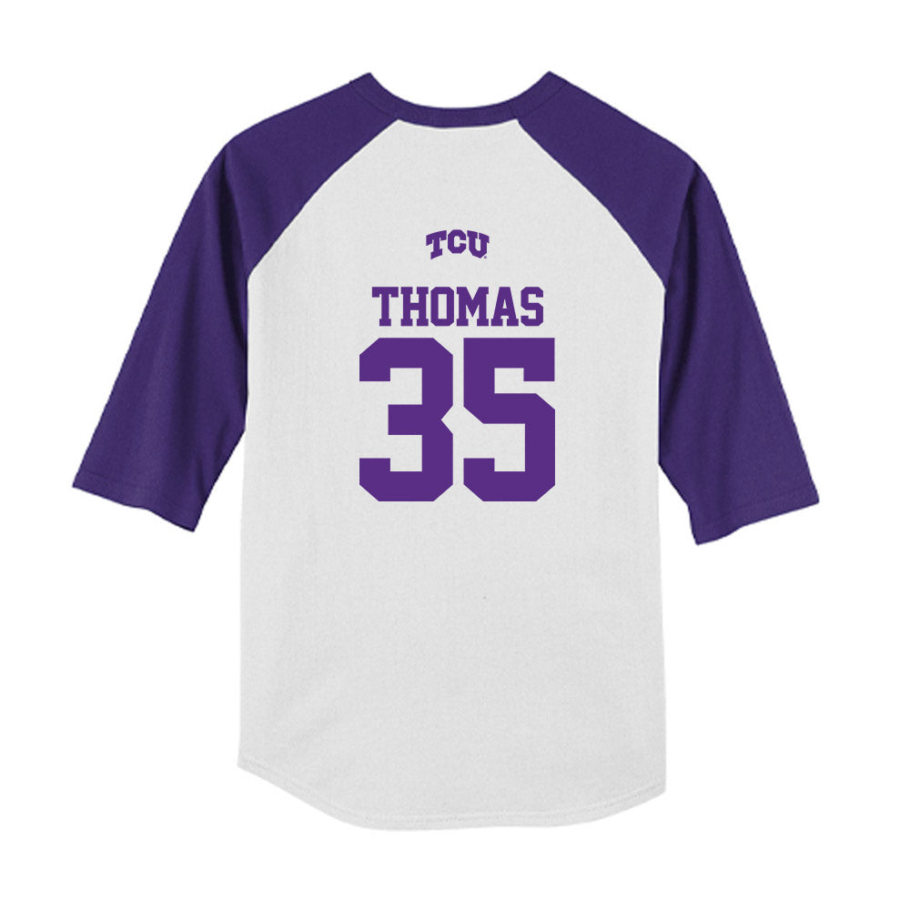 TCU - NCAA Baseball : Ethan Thomas - USA Raglan Youth Raglan T-Shirt-1