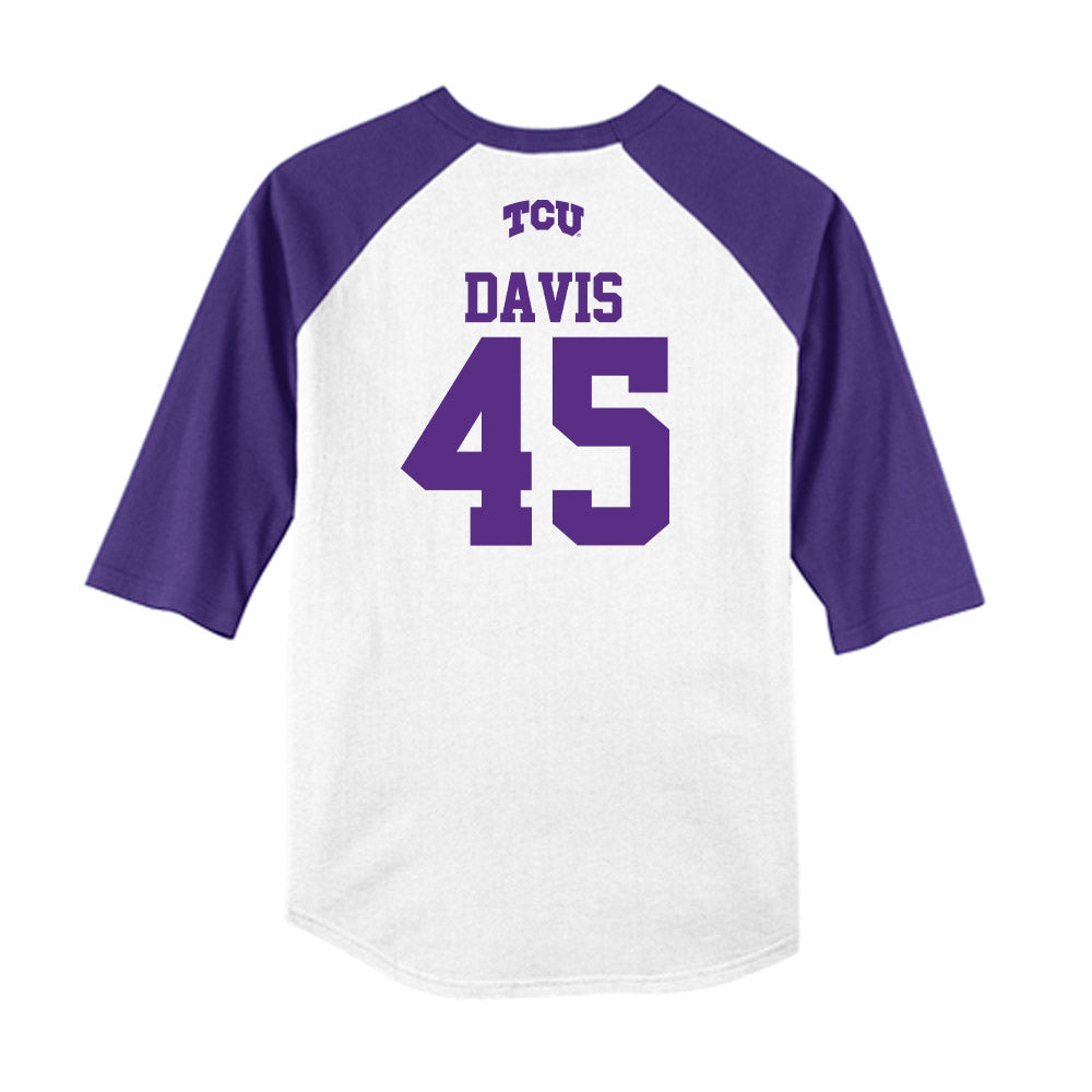 TCU - NCAA Baseball : Lance Davis - USA Raglan Raglan Shirt-1