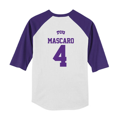 TCU - NCAA Baseball : CJ Mascaro - USA Raglan Youth Raglan T-Shirt-1
