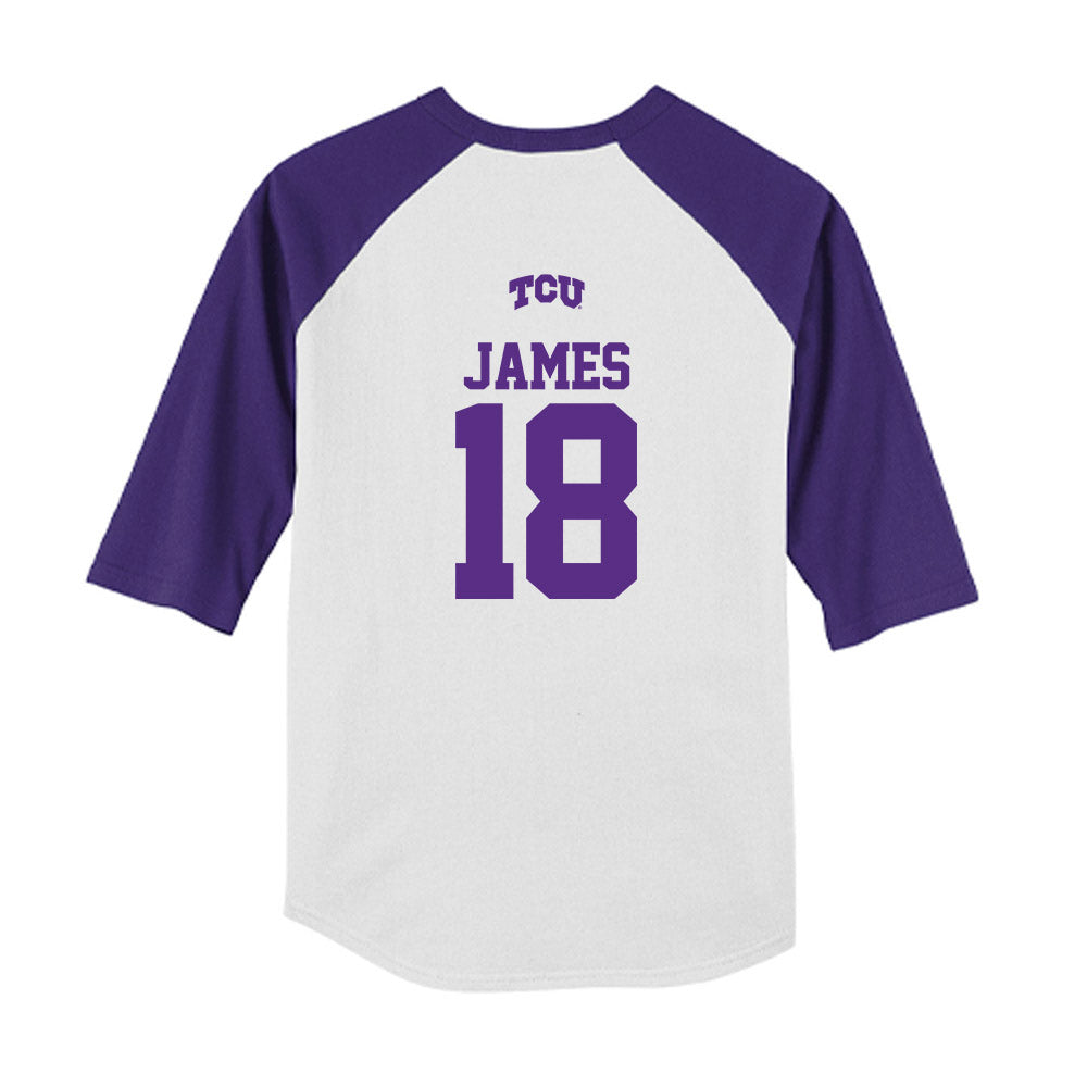 TCU - NCAA Baseball : Zack James - USA Raglan Youth Raglan T-Shirt-1