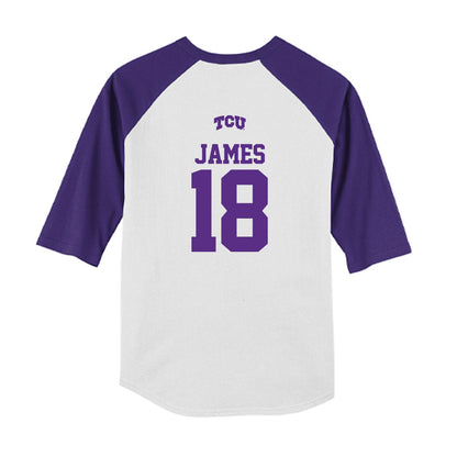 TCU - NCAA Baseball : Zack James - USA Raglan Youth Raglan T-Shirt-1
