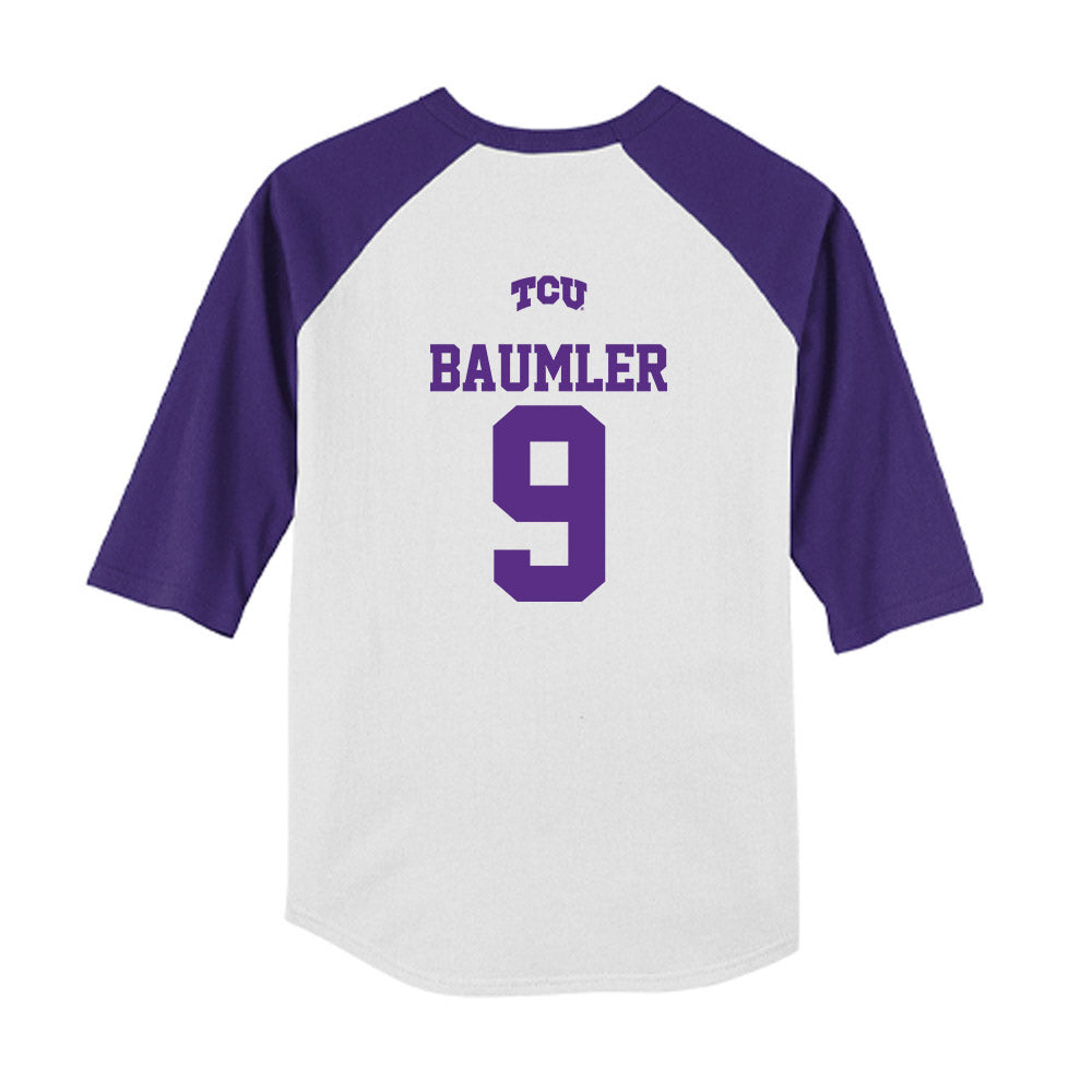 TCU - NCAA Baseball : Trever Baumler - USA Raglan Youth Raglan T-Shirt-1