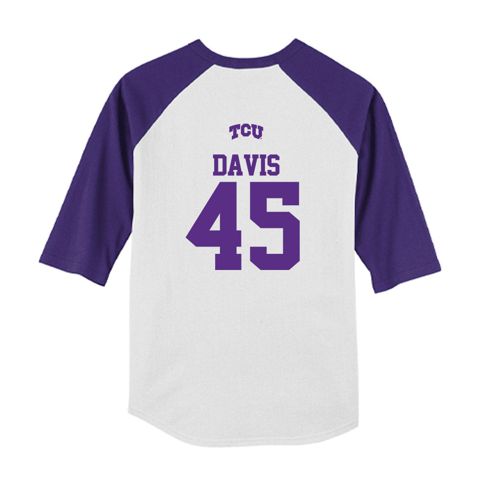 TCU - NCAA Baseball : Lance Davis - USA Raglan Youth Raglan T-Shirt-1