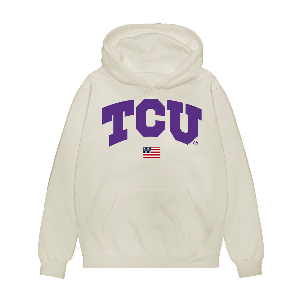 TCU - NCAA Baseball : Rob Liddington - USA Raglan Premium Hooded Sweatshirt-0