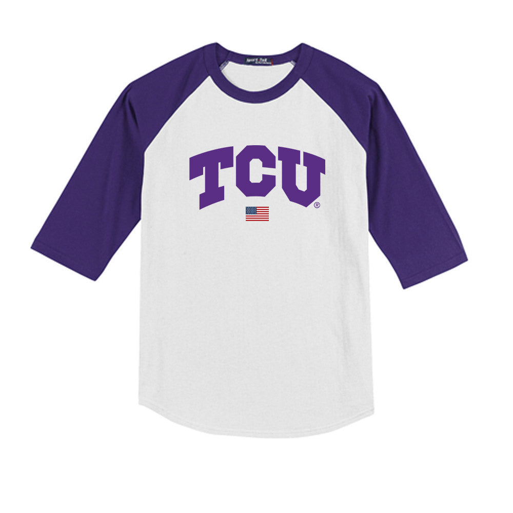 TCU - NCAA Baseball : Cade Nelson - USA Raglan Youth Raglan T-Shirt-0