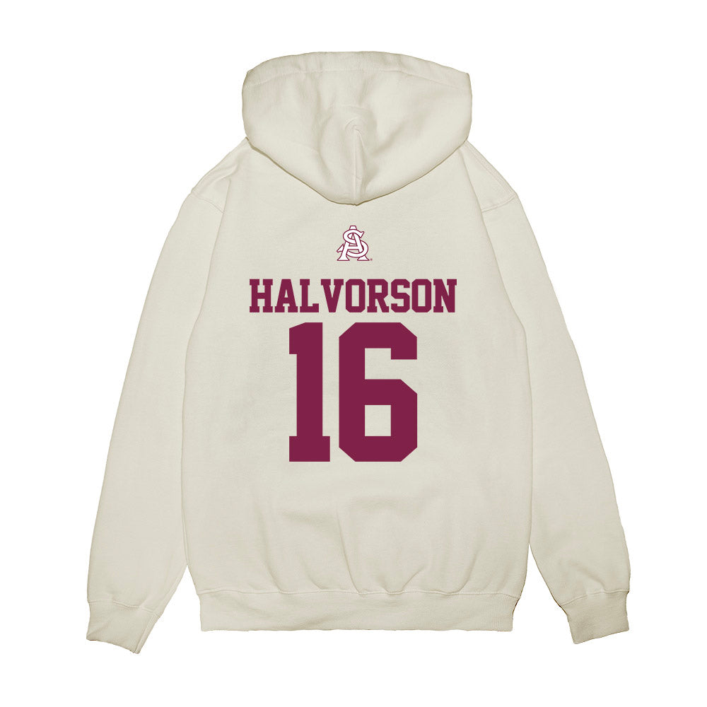 Arizona State - NCAA Baseball : Wyatt Halvorson - USA Raglan Premium Hooded Sweatshirt-1