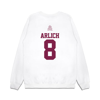 Arizona State - NCAA Baseball : Max Arlich - USA Raglan Premium Crewneck Sweatshirt-1
