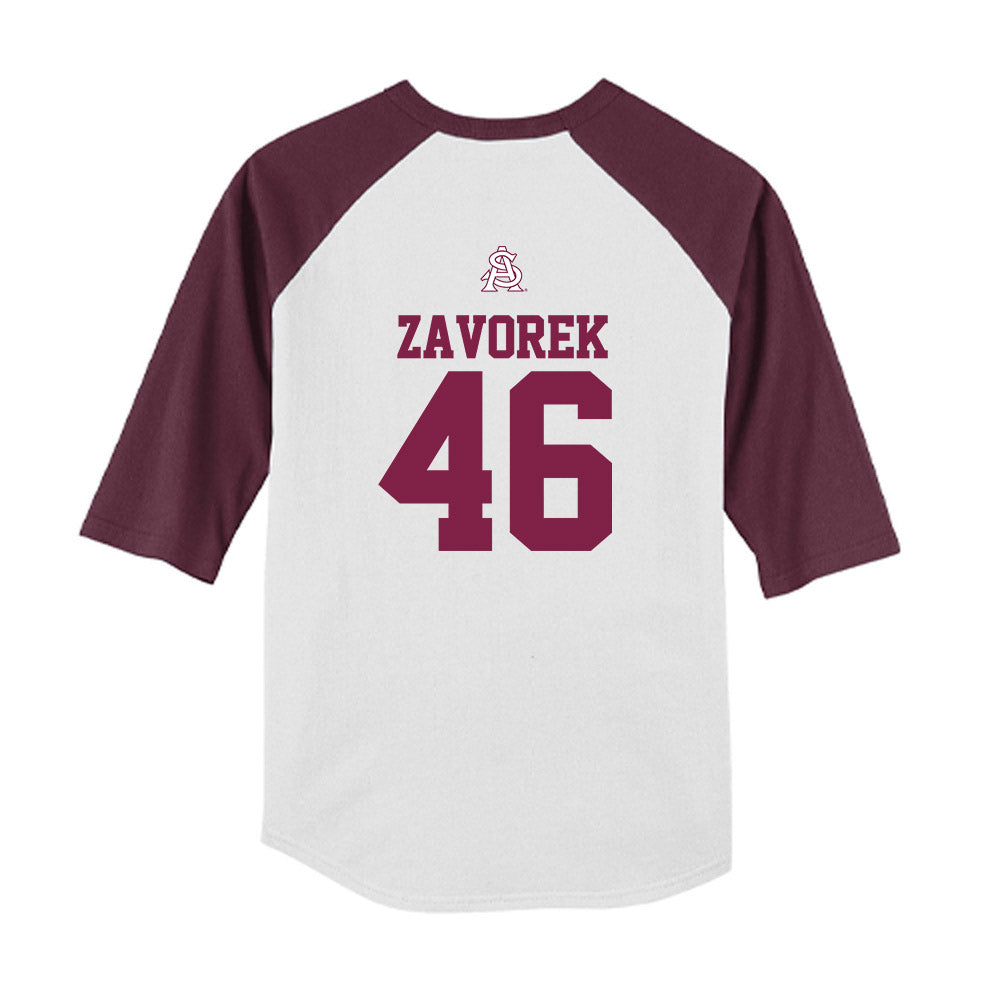 Arizona State - NCAA Baseball : Beckett Zavorek - USA Raglan Youth Raglan T-Shirt-1