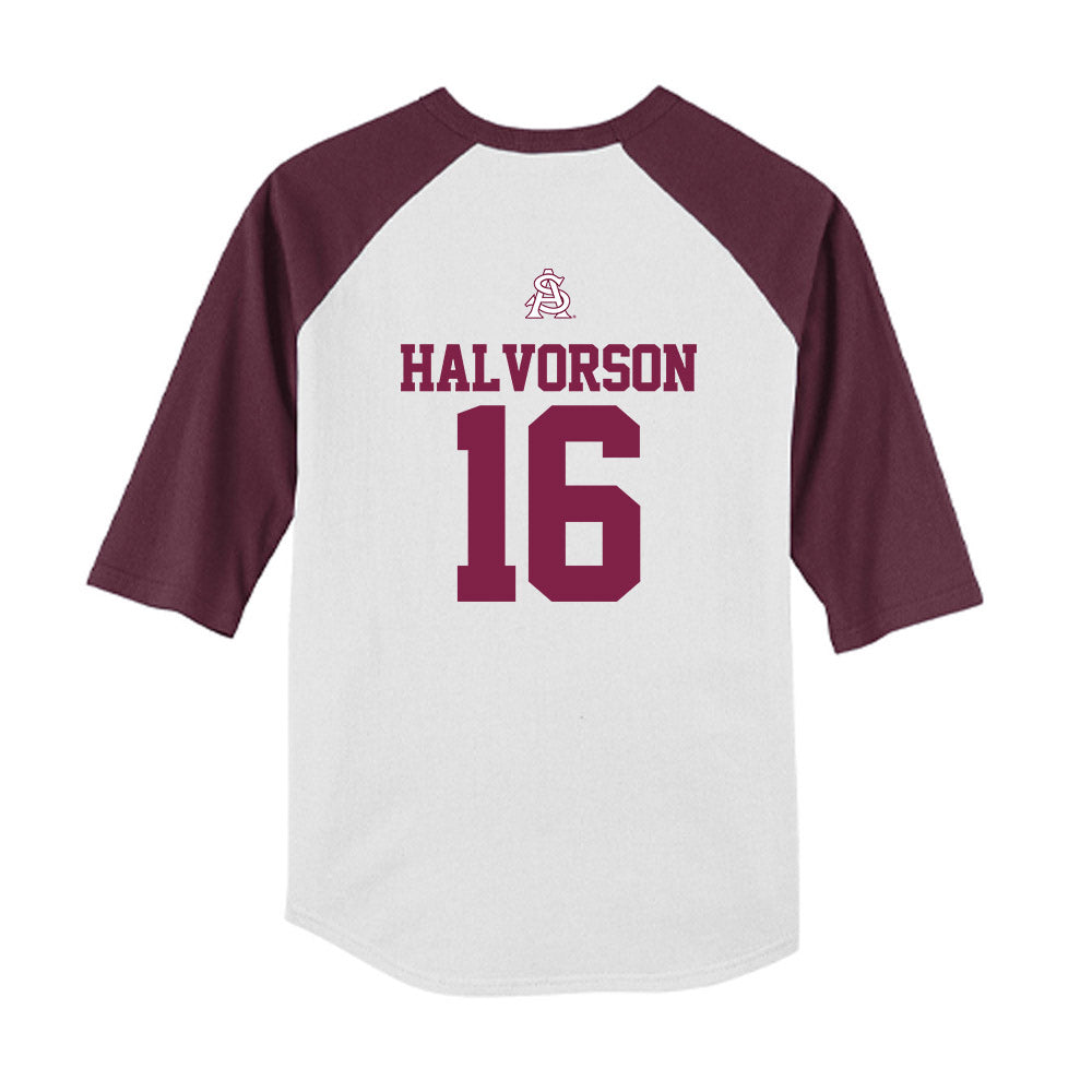 Arizona State - NCAA Baseball : Wyatt Halvorson - USA Raglan Youth Raglan T-Shirt-1