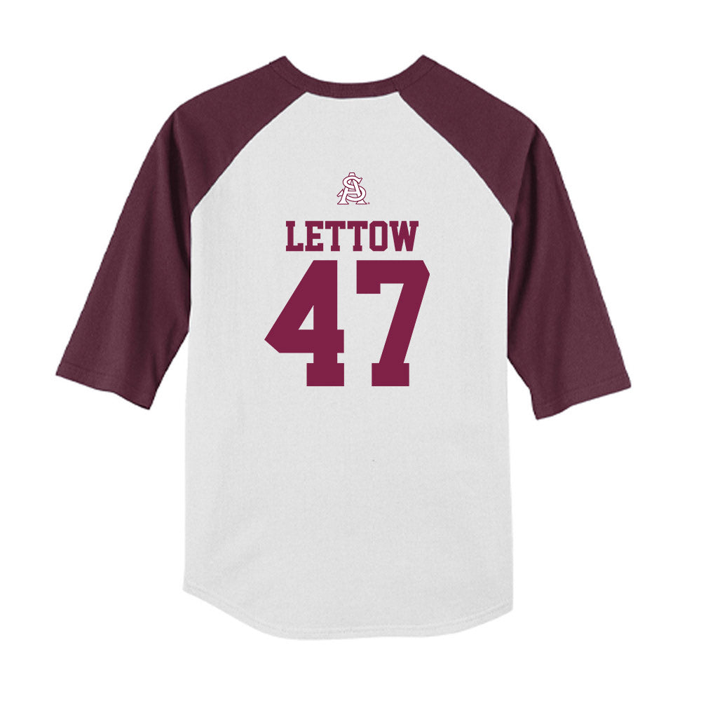 Arizona State - NCAA Baseball : Rohan Lettow - USA Raglan Youth Raglan T-Shirt-1