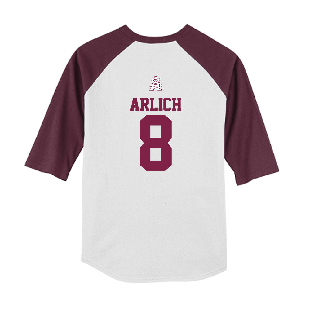 Arizona State - NCAA Baseball : Max Arlich - USA Raglan Youth Raglan T-Shirt-1