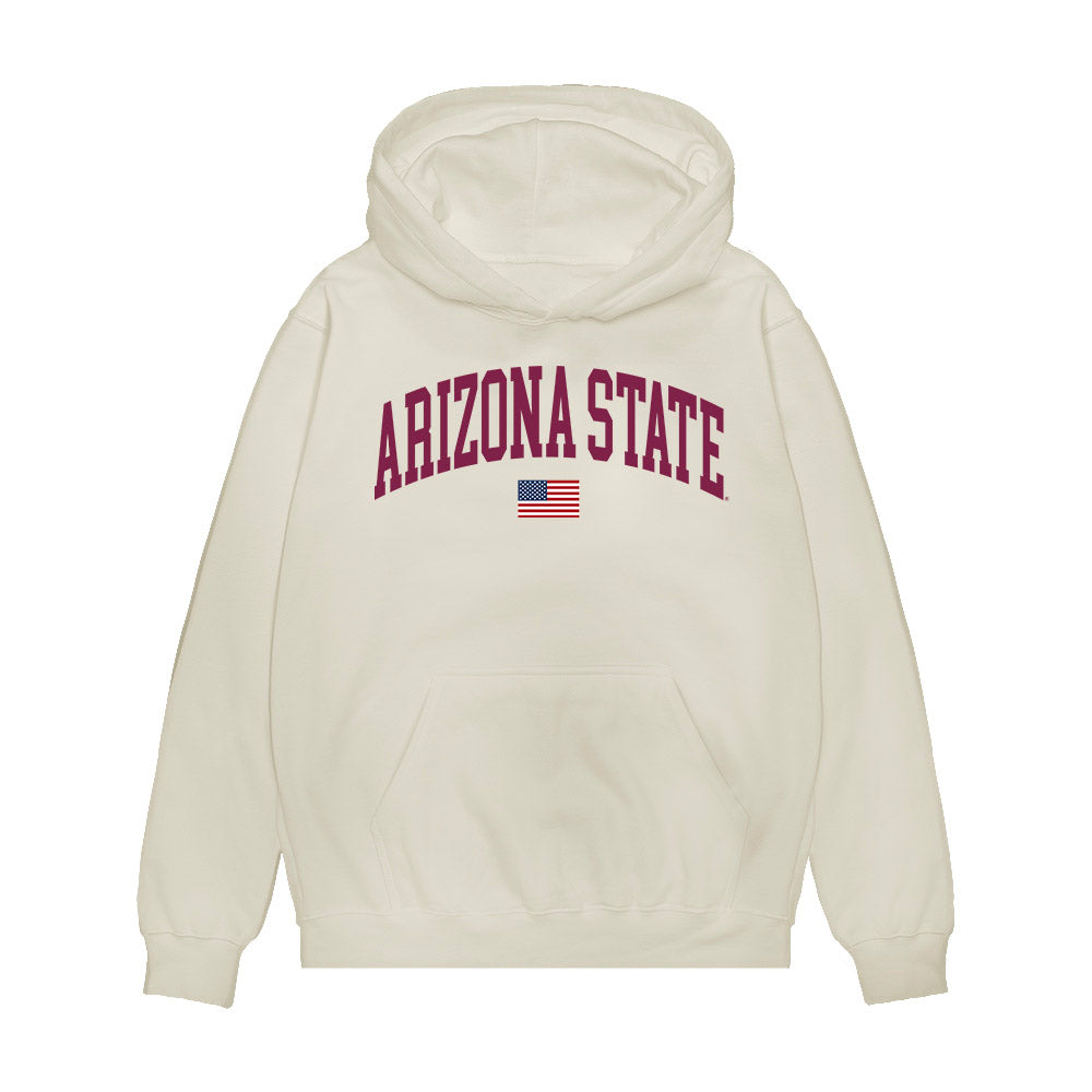Arizona State - NCAA Baseball : Kole Klecker - USA Raglan Premium Hooded Sweatshirt-0