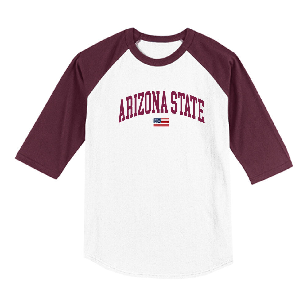 Arizona State - NCAA Baseball : Tommy Brown - USA Raglan Raglan Shirt-0