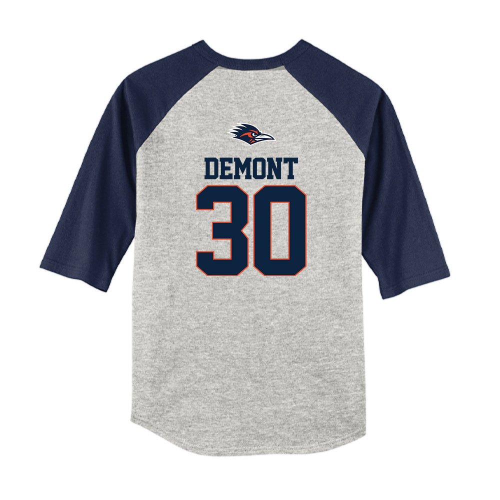 UTSA - NCAA Baseball : Cody DeMont - USA Raglan Youth Raglan T-Shirt-1