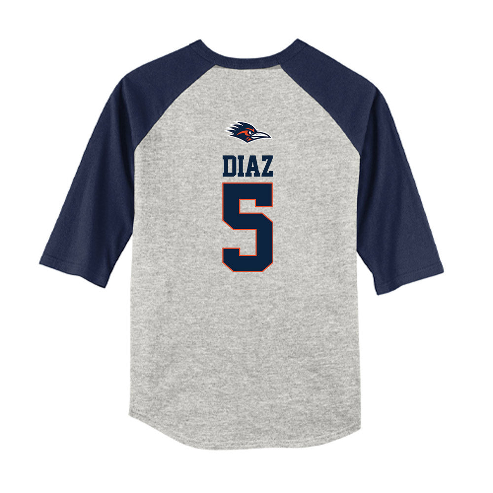 UTSA - NCAA Baseball : Diego Diaz - USA Raglan Youth Raglan T-Shirt-1
