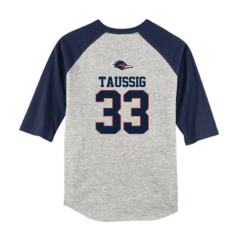 UTSA - NCAA Baseball : James Taussig - USA Raglan Youth Raglan T-Shirt-1