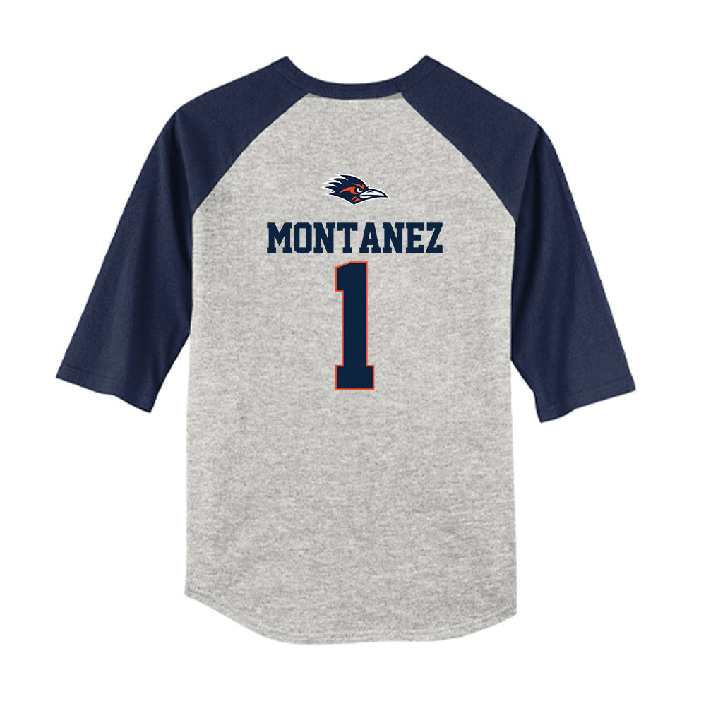 UTSA - NCAA Baseball : Damian Montanez - USA Raglan Youth Raglan T-Shirt-1