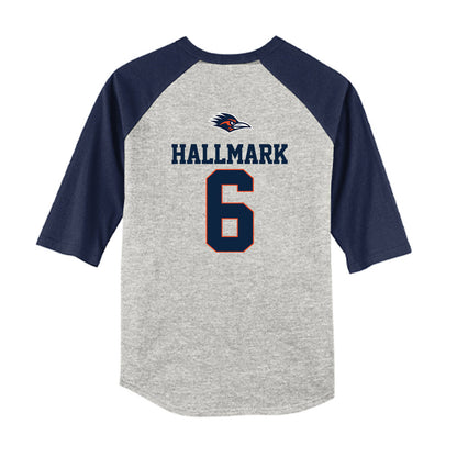 UTSA - NCAA Baseball : Christian Hallmark - USA Raglan Youth Raglan T-Shirt-1