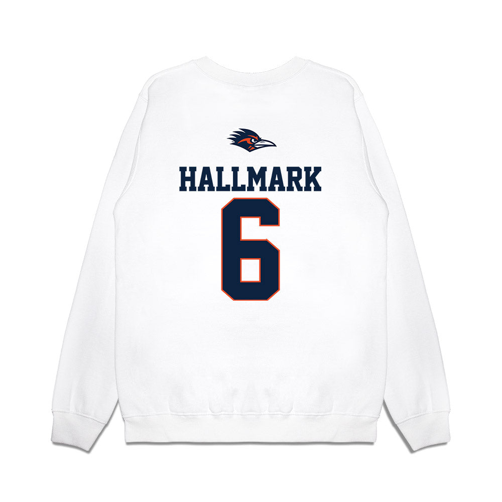 UTSA - NCAA Baseball : Christian Hallmark - USA Raglan Premium Crewneck Sweatshirt-1