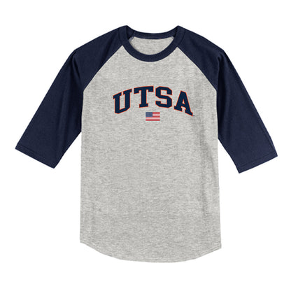 UTSA - NCAA Baseball : Tye Odom - USA Raglan Raglan Shirt-0