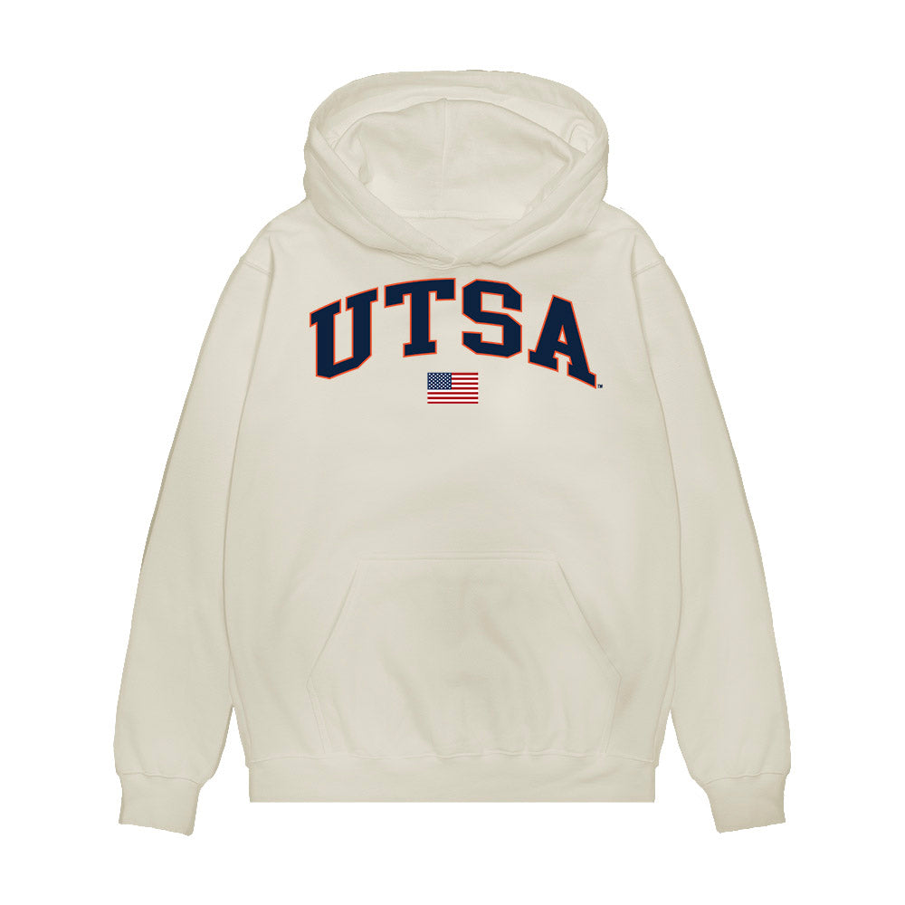 UTSA - NCAA Baseball : Sam Simmons - USA Raglan Premium Hooded Sweatshirt-0