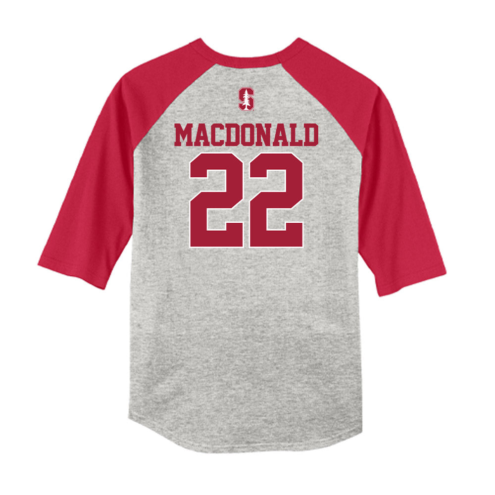 Stanford - NCAA Baseball : Cort MacDonald - USA Raglan Raglan Shirt-1